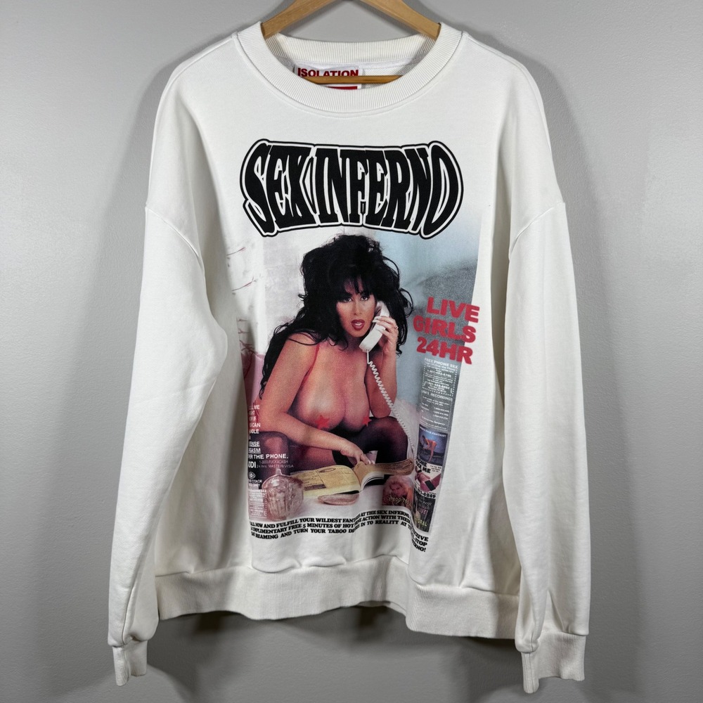 Rare Isolation Sex Inferno Graphic Sweatshirt White XXL